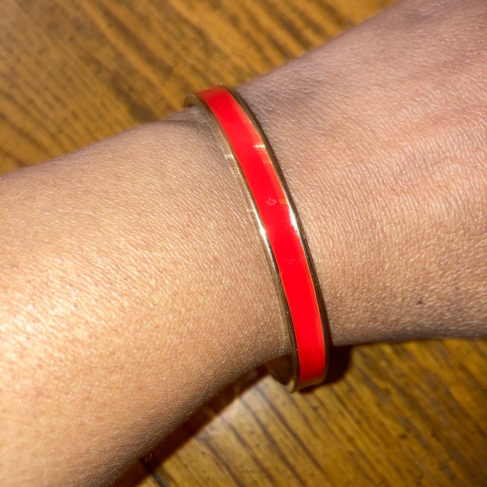 Kate Spade Enamel Bangle Bracelet - Red & Gold